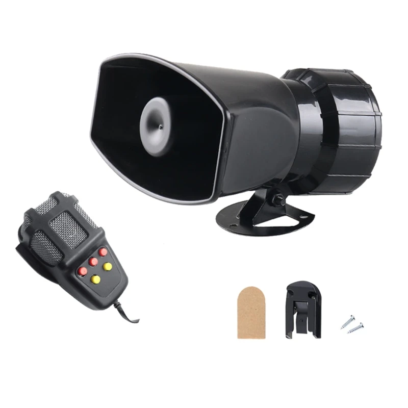 

20W 5/7 Sound Loud Car and Truck Warning Alarm Police Siren Horn 5/7 Tones Emergency Electronic Siren Horn Kit J60F