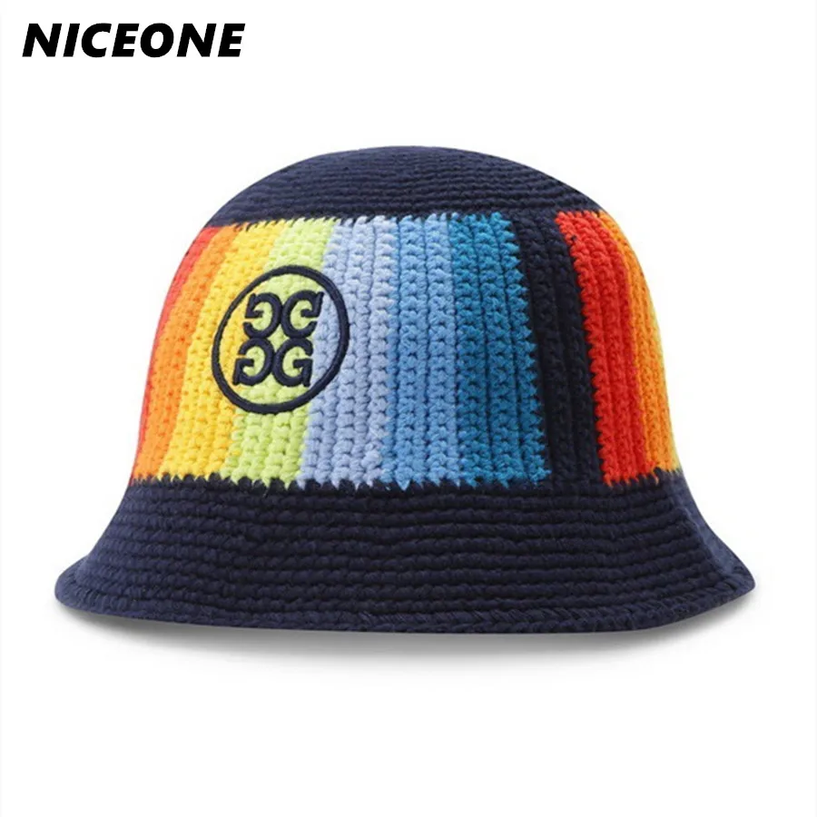 golf hat in autumn and winter new high-end fashion breathable sunscreen woven warm fisherman hat Hand woven Outdoor recreation