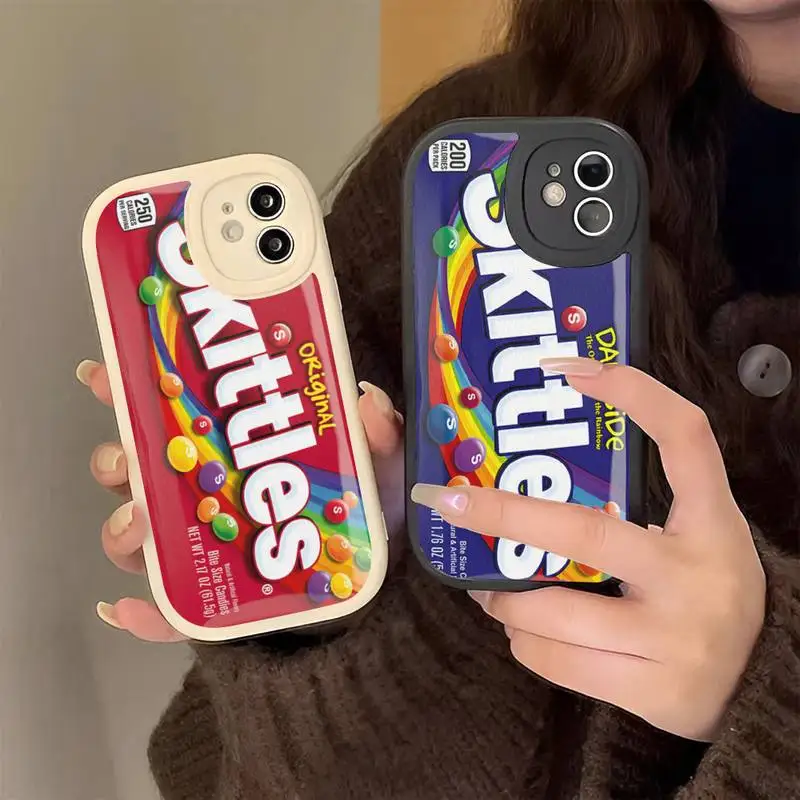 

Skittles Sweet Sour Fruit Candies Hard Leather Phone Case for iPhone 13 12 Mini 11 14 Pro Max Xs X Xr 7 8 Plus 6 6s Se Cover