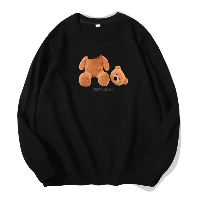 

Spring Autumn New Women Casual Clothes Fashion Pullover Broken Bear Print Sweatshirt Girl Pure Cotton Hoodies Long Sleeve Tops