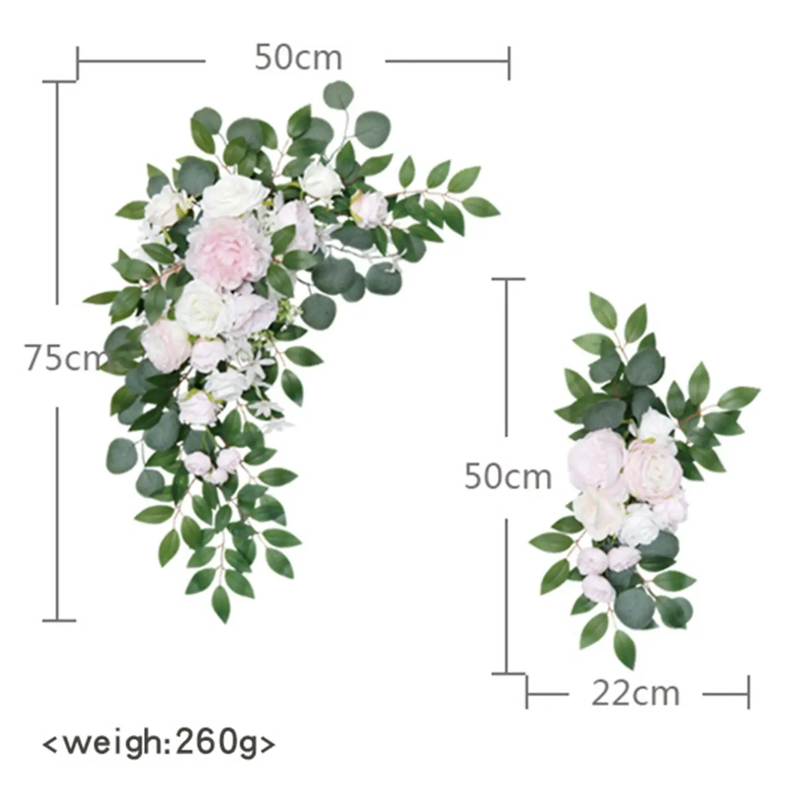 

2 Pieces Silk Wedding Arch Rose Flowers Arch Flowers Decor Floral Arrangement for Sign Window Table Centerpieces Wedding Party