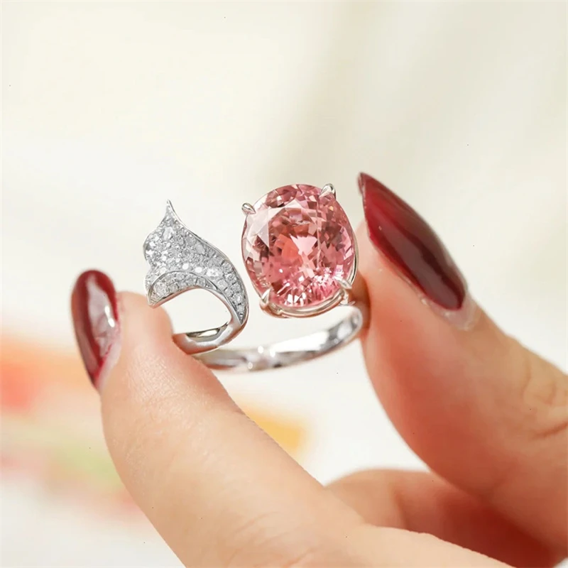 

Женское кольцо с розовыми бриллиантами, универсальное вечернее кольцо с микро-оправой, Ювелирное Украшение в подарок, лето 2022