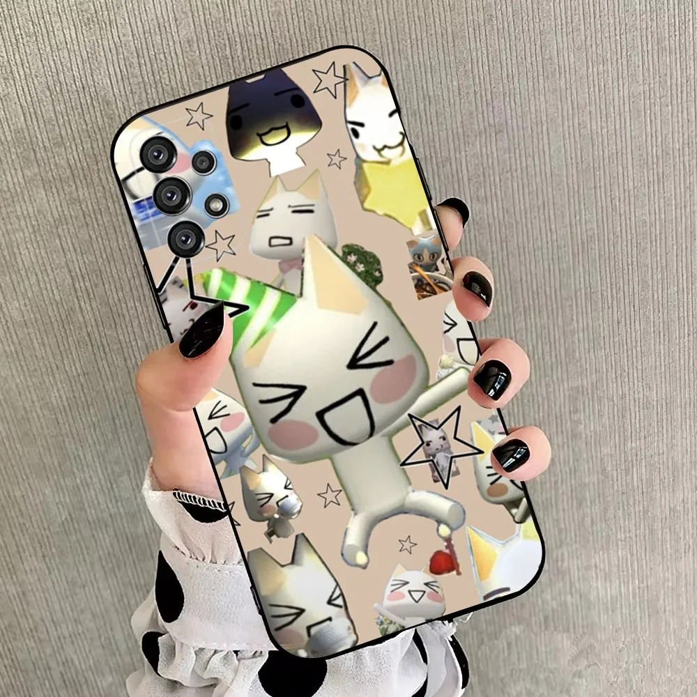 Чехол для телефона INS Cute Toro I-Inoue Cat Samsung Galaxy A20 A21s A22 A31 A32 A52 A53 A72 73 A80 A91 Мягкий черный