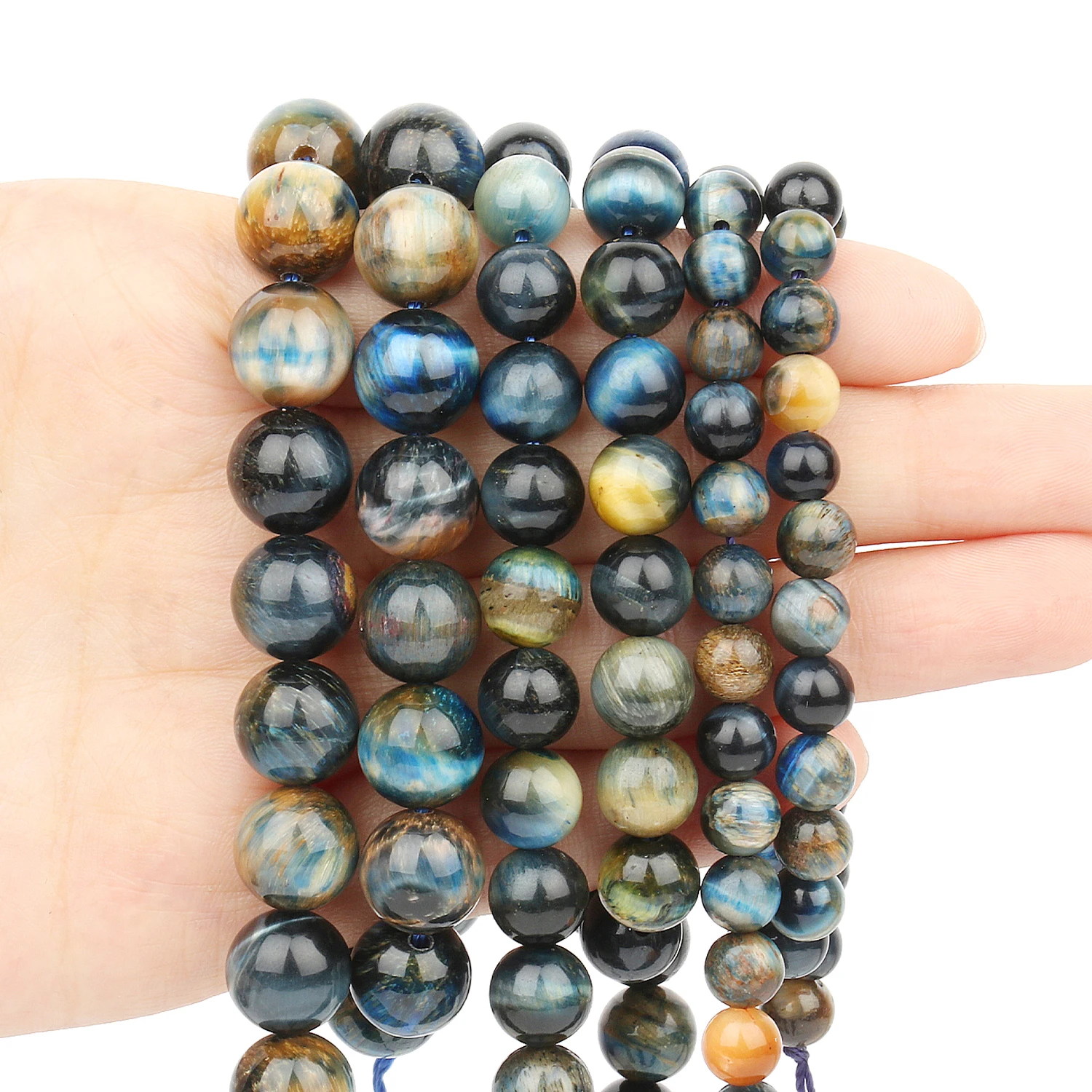 

6/8/10mm AAA Blue Tiger Eye Beads Natural Stone Round Loose Spacer Beads For Jewelry Making Supplies Diy Charms Bracelets 15''