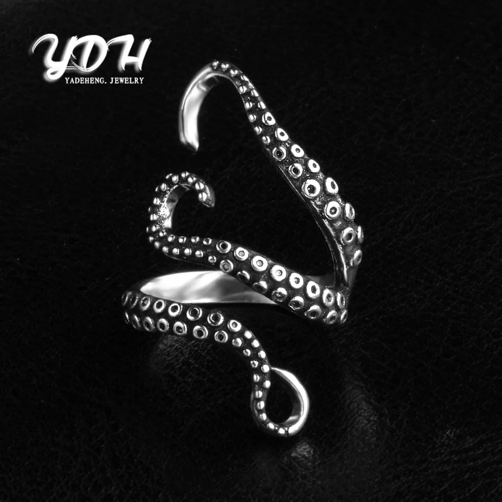 Новое Открытое кольцо в стиле панк из титановой стали виде осьминога