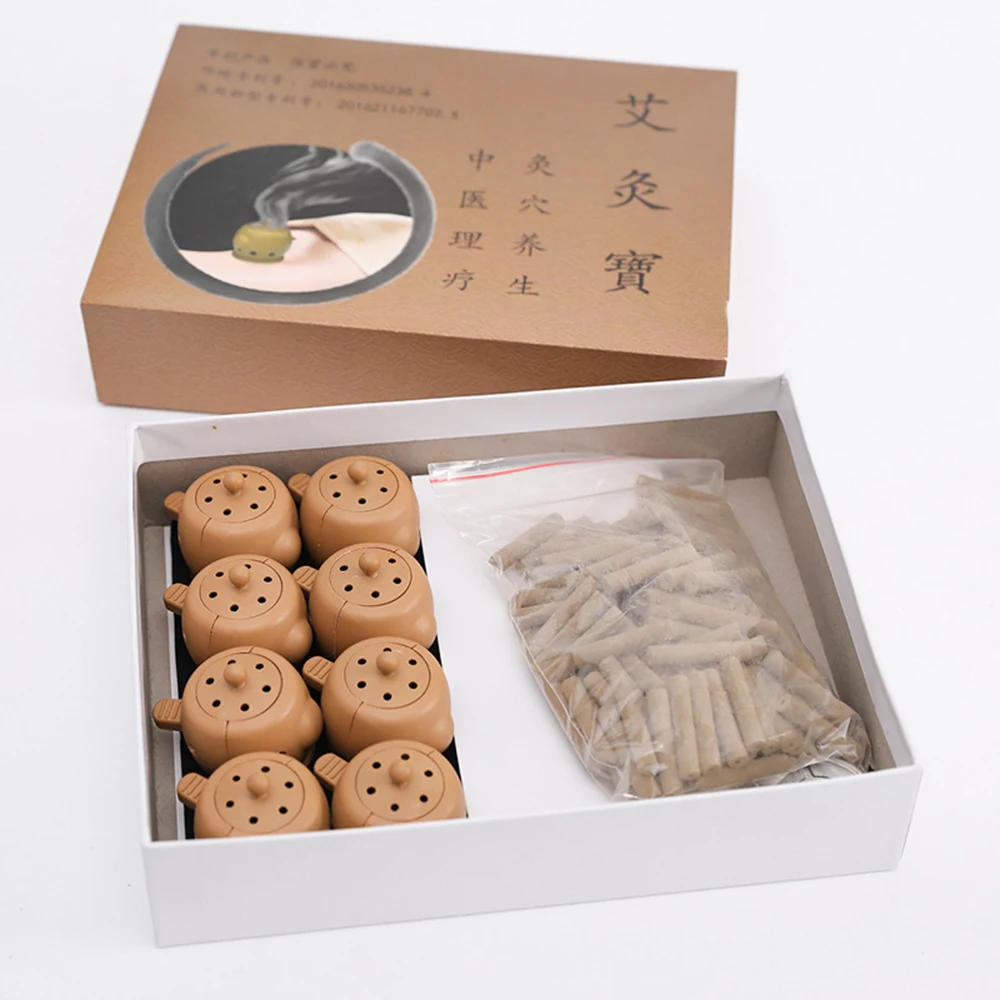 Портативный акупунктурный и прижигающий массаж 8 шт. коробка для прижигания