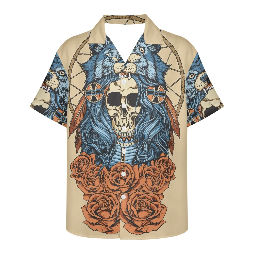 

Newly Designed Creepy Skeleton Printed Shirt Halloween Man ShirtShort Sleeve V Neck Shirt Summer Style Fashion Men Clothing