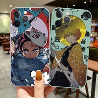 kimetsu no yaiba demon slayer anime phone case for iphone 13 12 11 pro max mini xr xs max 7 8 plus xs soft silicone back cover