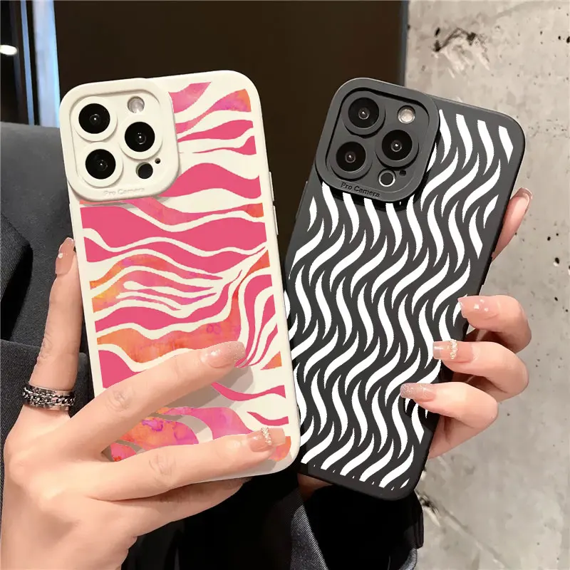 

Cute Love Heart Curve Graph Phone Case For iPhone 13 14 12 11 Pro Max 14 Plus X XR XS 7 8 Plus SE 2020 Soft Silicone Back Covers