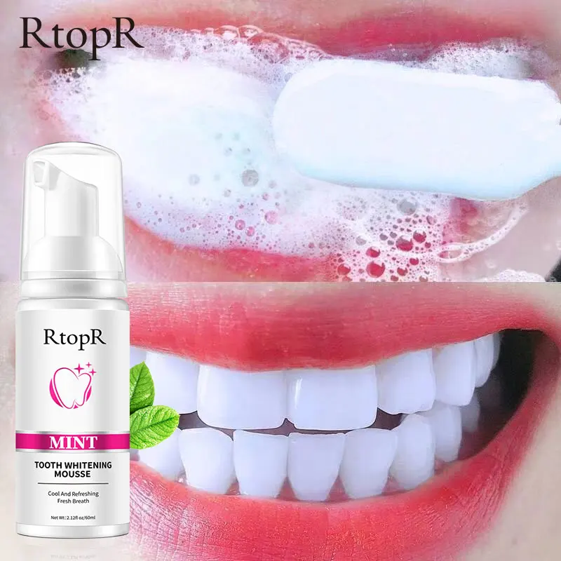 

RtopR Teeth Cleansing Stains Removes Breath Freshen Teeth Whitening Mousse Oral Hygiene Mousse Foam Portable Travel Toothpaste