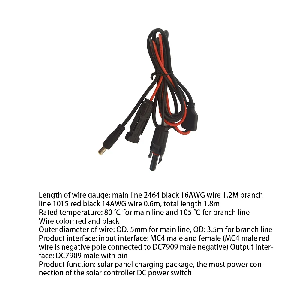 Solar Panel Extension Cable Waterproof Battery Heats Resistant Motorcycle Bike Vehicle Automobile Tractor Wire Connector