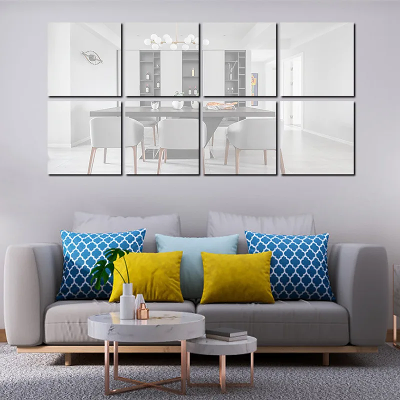 Mirror Wall Square Self-adhesive Acrylic Mirror Stickers for Bedroom Bathroom Home Decor Mural Stickers