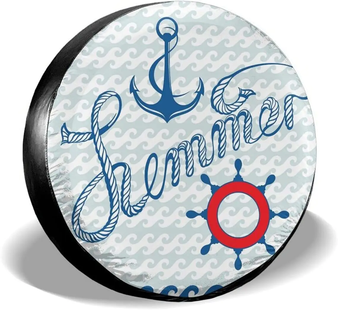 

Fall Decor Summer Maritime Symbols Spare Tire Covers Cute Car Accessories for Women Rv Tire Covers for Trailers SUV Truck a