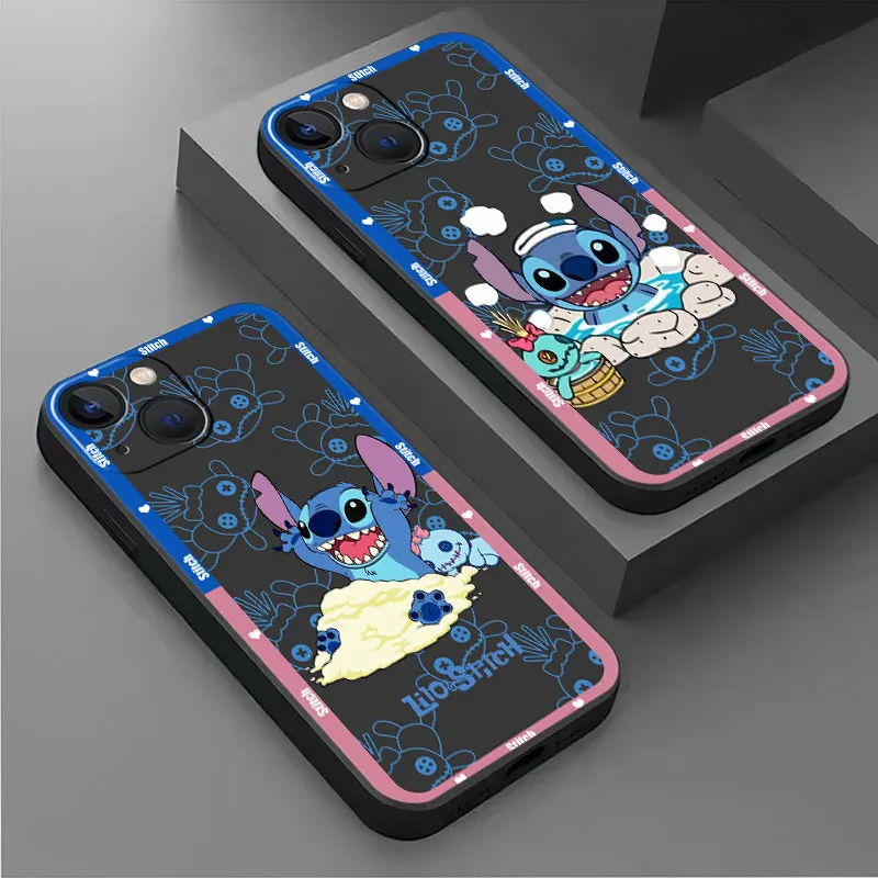 

Angie Love Stitch Cartoon case For iPhone 14 13 12 11 Pro Max 7 8Plus X XR XS Max Phone Soft silicone Cover coque funda Shell