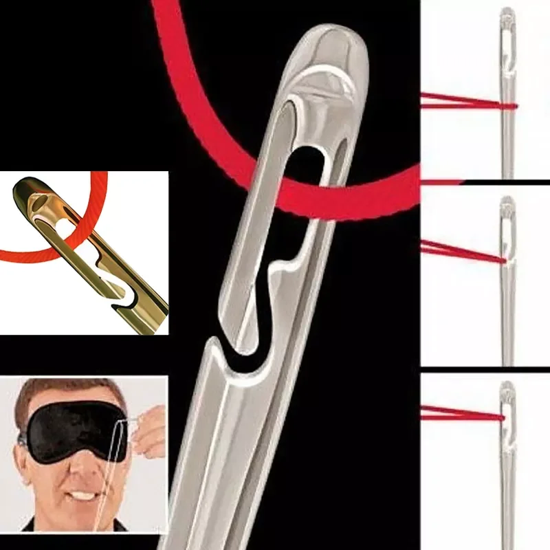 

New 12 Pcs/set Needless Threading Elderly Needle-side Hole Blind Needles Stainless Steel Arts Craft Crafts Sewing Tools Accessor