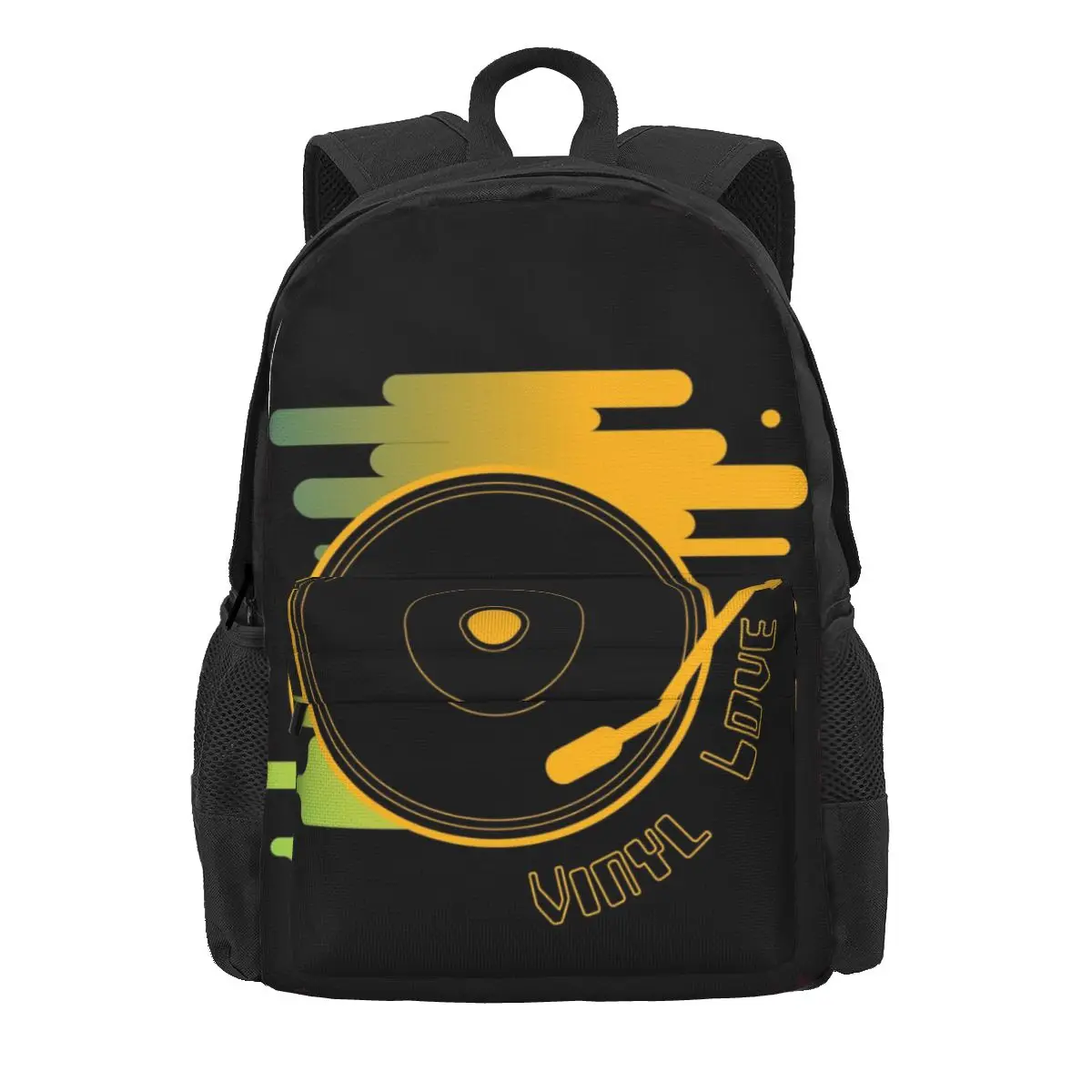 

Vinyl Love Women Backpack 3D Print Casual Children School Bag Funny Cool Laptop Mochila Teenage Waterproof Polyester Rucksack