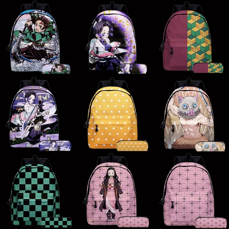 

Hot Anime Demon Slayer Cosplay Kamado Tanjirou Agatsuma Zenitsu Boy Girl Schoolbag Canvas Bag Backpack Gifts