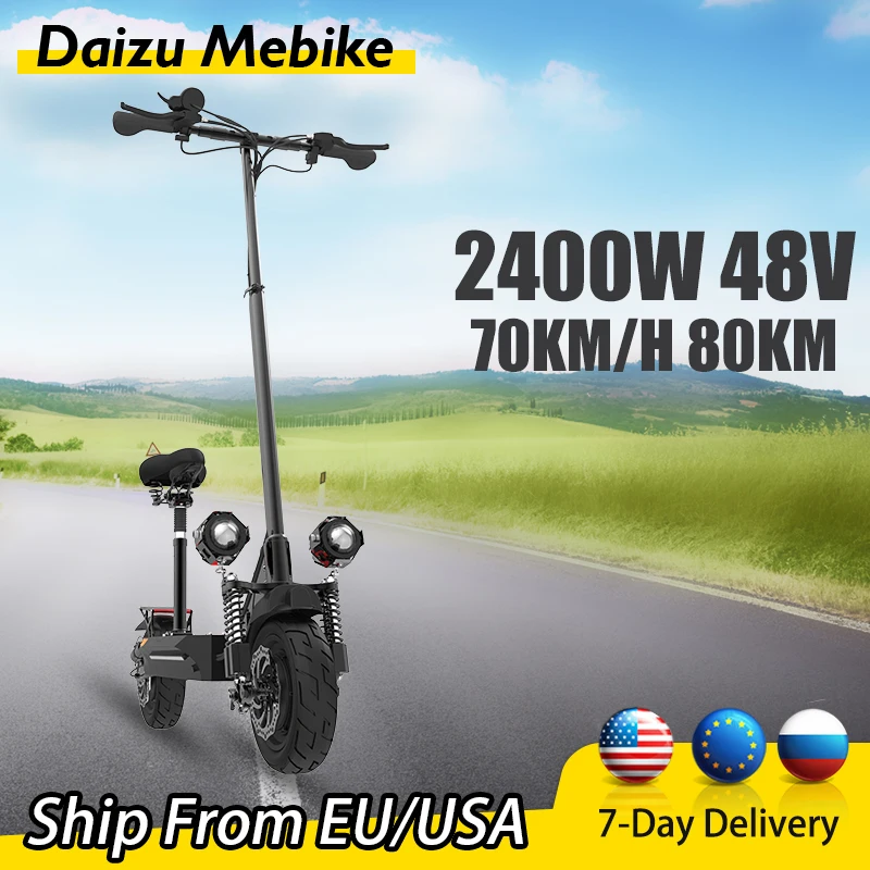 

2400W High Power Electric Scooter Dual Motor Folding Electric Skate for Aldutos Top Speed Scooters Electric for Adults with Seat