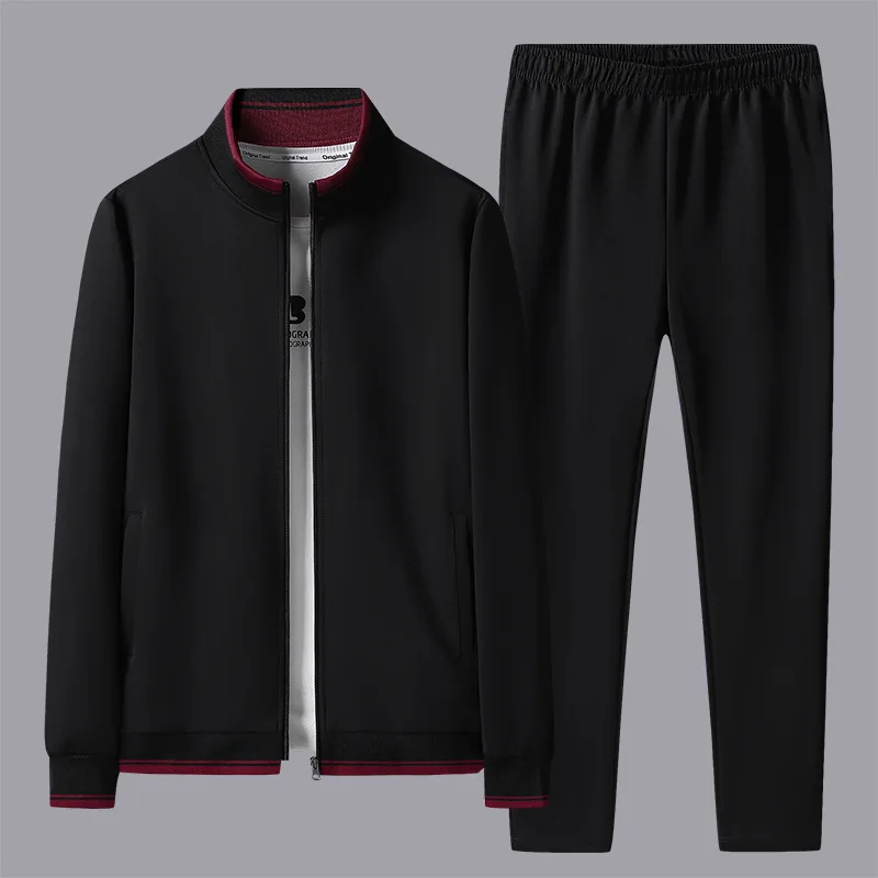 Spring Autumn Solid Tracksuits Men Sporting New Style Men's Set Zipper Jacket + Pants Suit Male Sportswear Sets Man Male Jogger