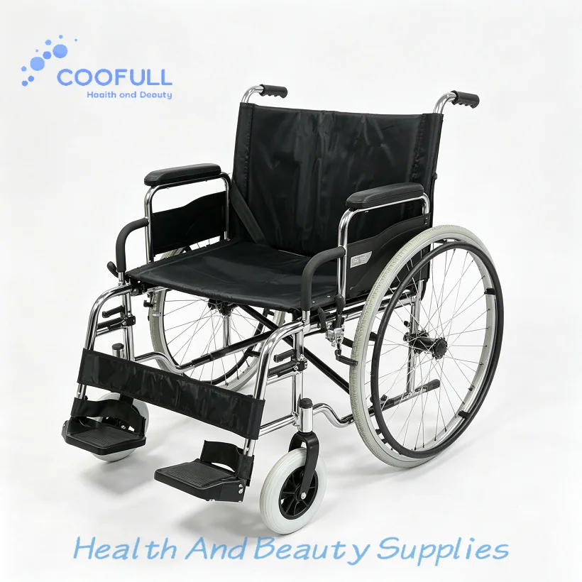 Фото Инвалидная коляска Coofull Bariatric Heavy Duty с экстра-широким сиденьем, грузоподъемностью до 250 кг, сертифицирована CE, для людей с ограниченными возможностями. №1