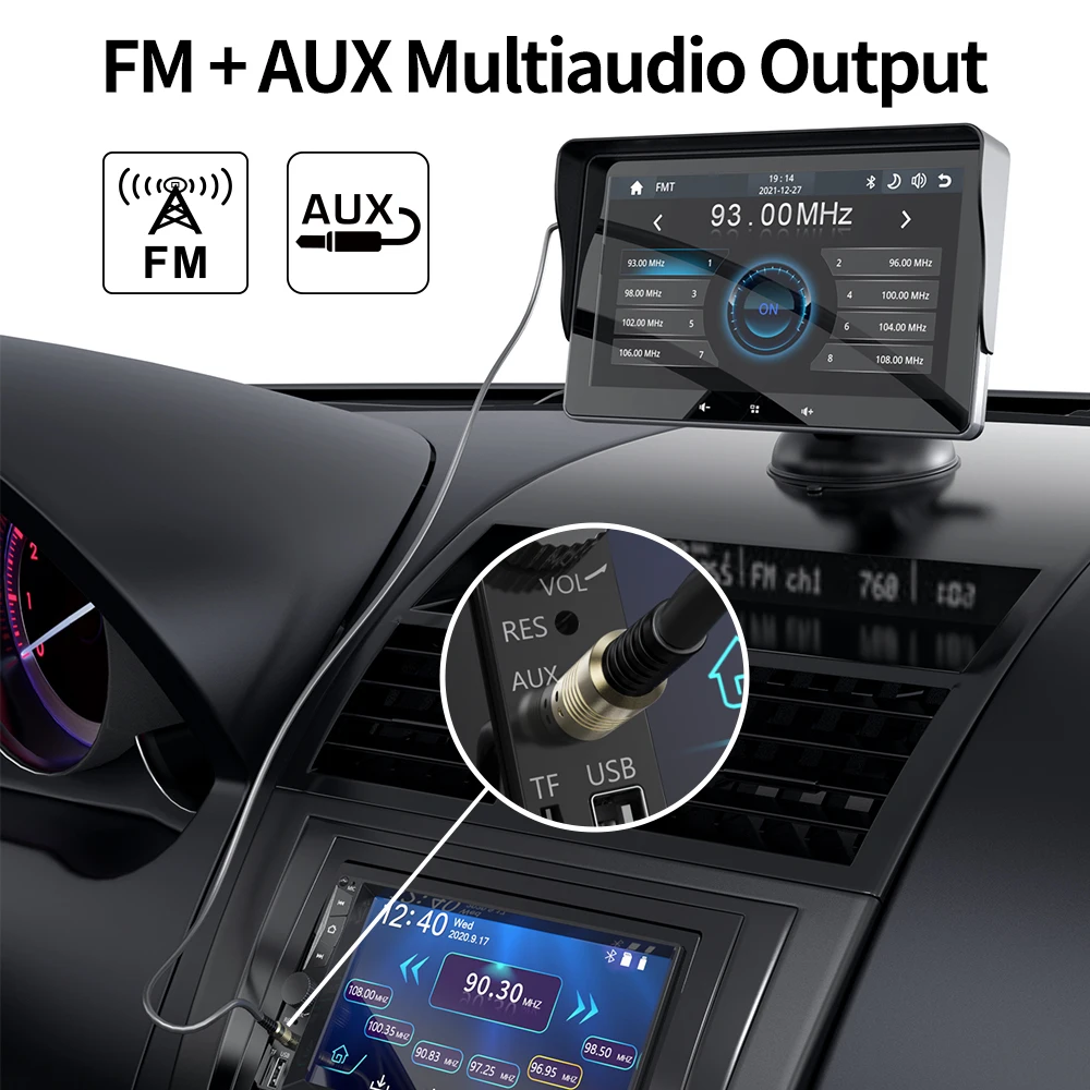 GRNADnavi 7-дюймовый универсальный беспроводной Carplay Android автомобильный