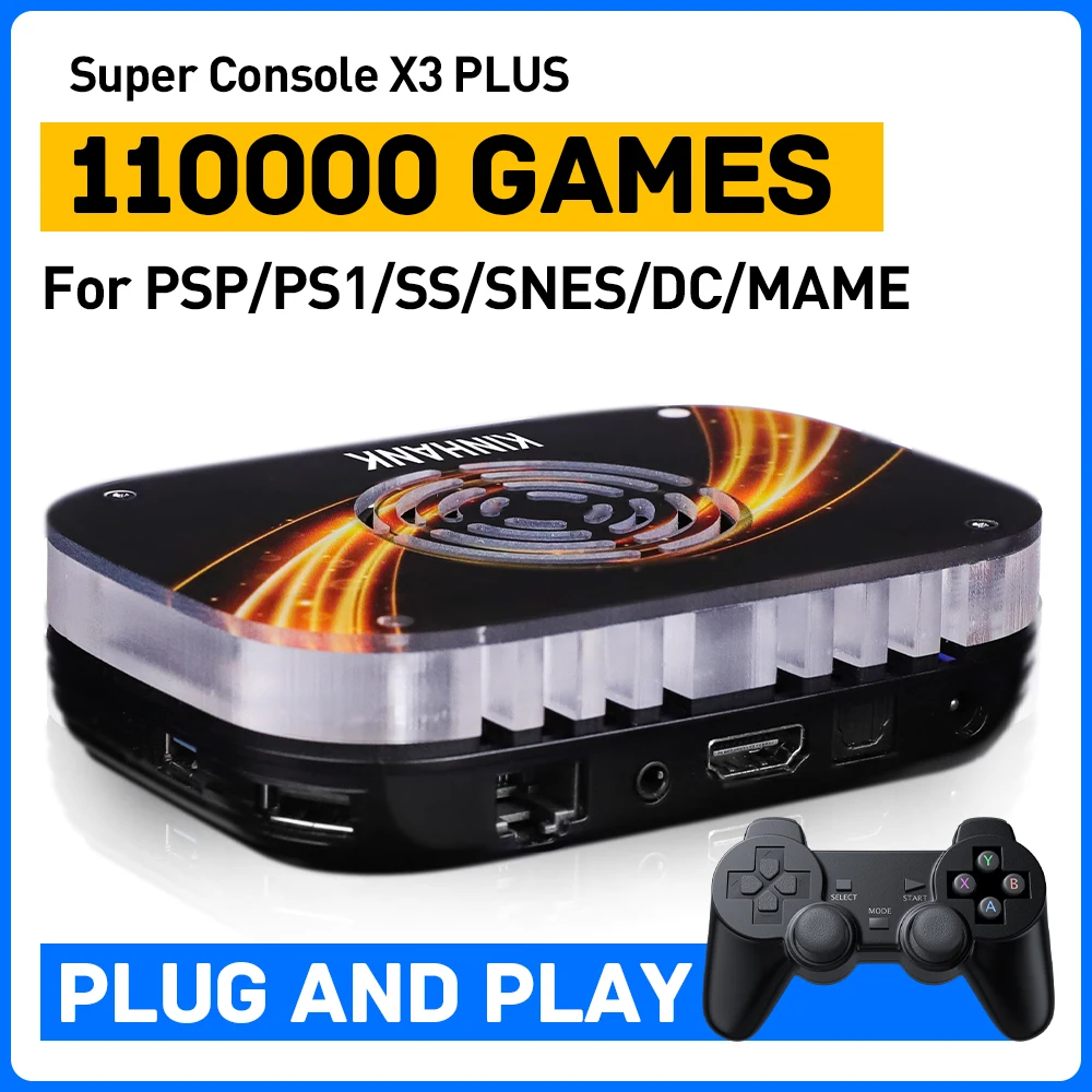 

8K HD Retro Gaming Console & TV Box In One Super Console X3 Plus Built-in 114000 Classic Games Video Game Player For PSP/PS1/DC