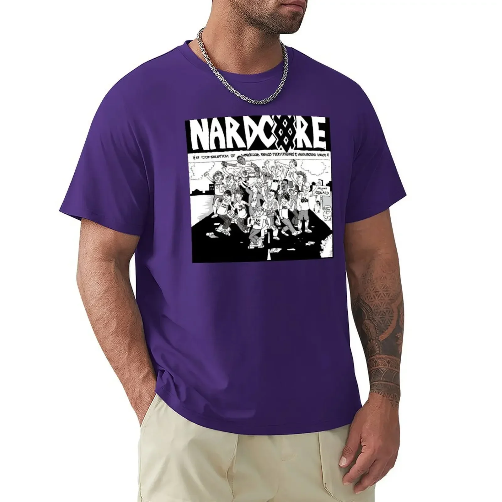 Корейская мода для мальчика графика мужские белые футболки Nardcore Новое