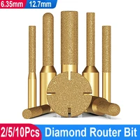 2510pcs diamond router bits diamond brazed router bit rotary drill tool for marble and granite edge profiling cutting