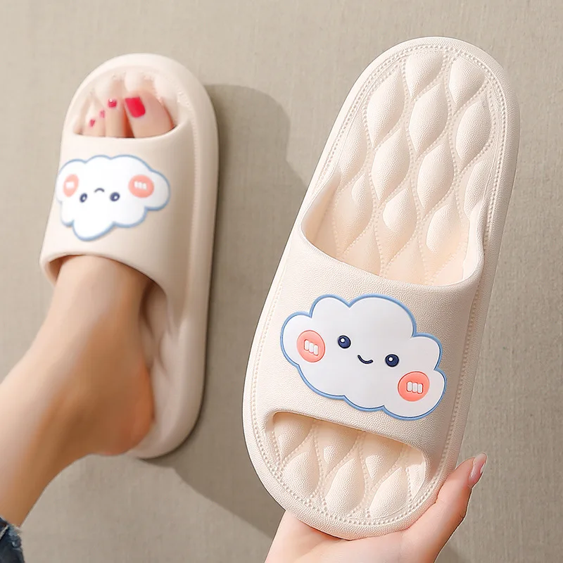 Thick Flats Beach Slides Soft Bath Cartoon Cute Sandals Outd