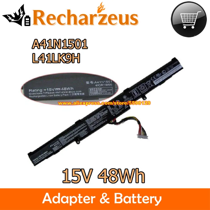 

Оригинальный аккумулятор 15 в 48 Вт/ч A41N1501 L41LK9H для G752VW GL752V VivoBook Pro N552VX N552VW N752VX ZenBook Pro UX580 UX480F UX450FD