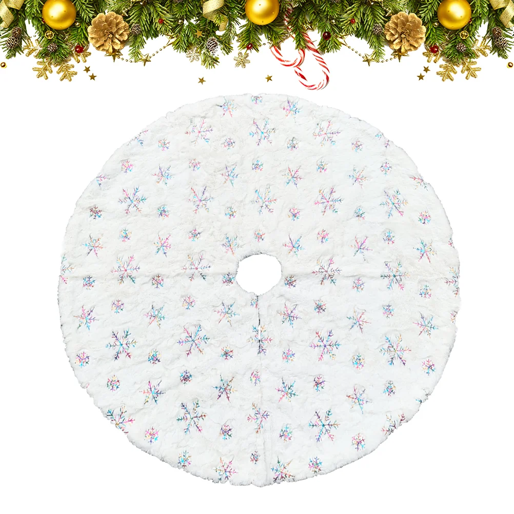 

90cm Round Christmas Tree Foot Carpet High-grade Plush Sequin Embroidery Christmas Holiday Tree Skirt Xmas Tree Apron Home Party