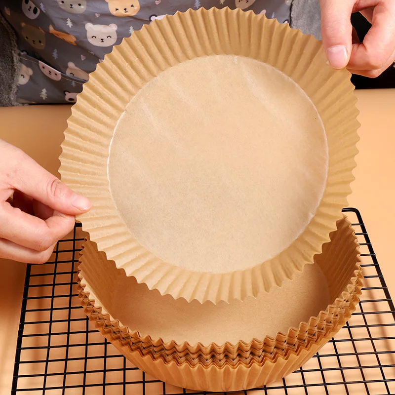 

50pcs Air Fryer Non-Stick Disposable Paper Round Paper Baking Mats Kitchen AirFryer Baking Accessories Parchment Paper Liners