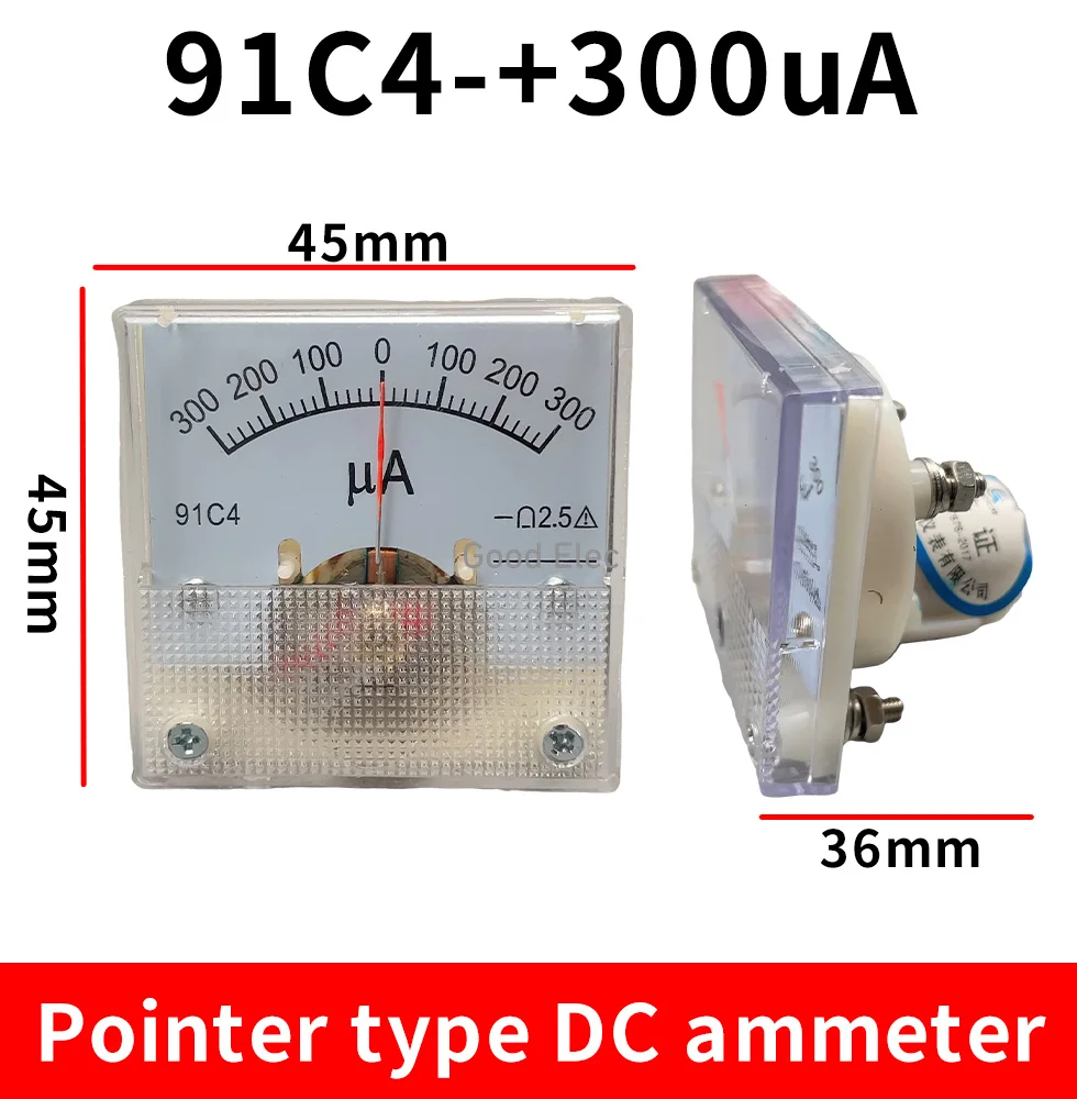 91C4-UA Амперметр постоянного тока 100UA-0-100UA 200UA-0-200UA 300UA-0-300UA/100UA/200UA/300UA/500UA Аналоговая