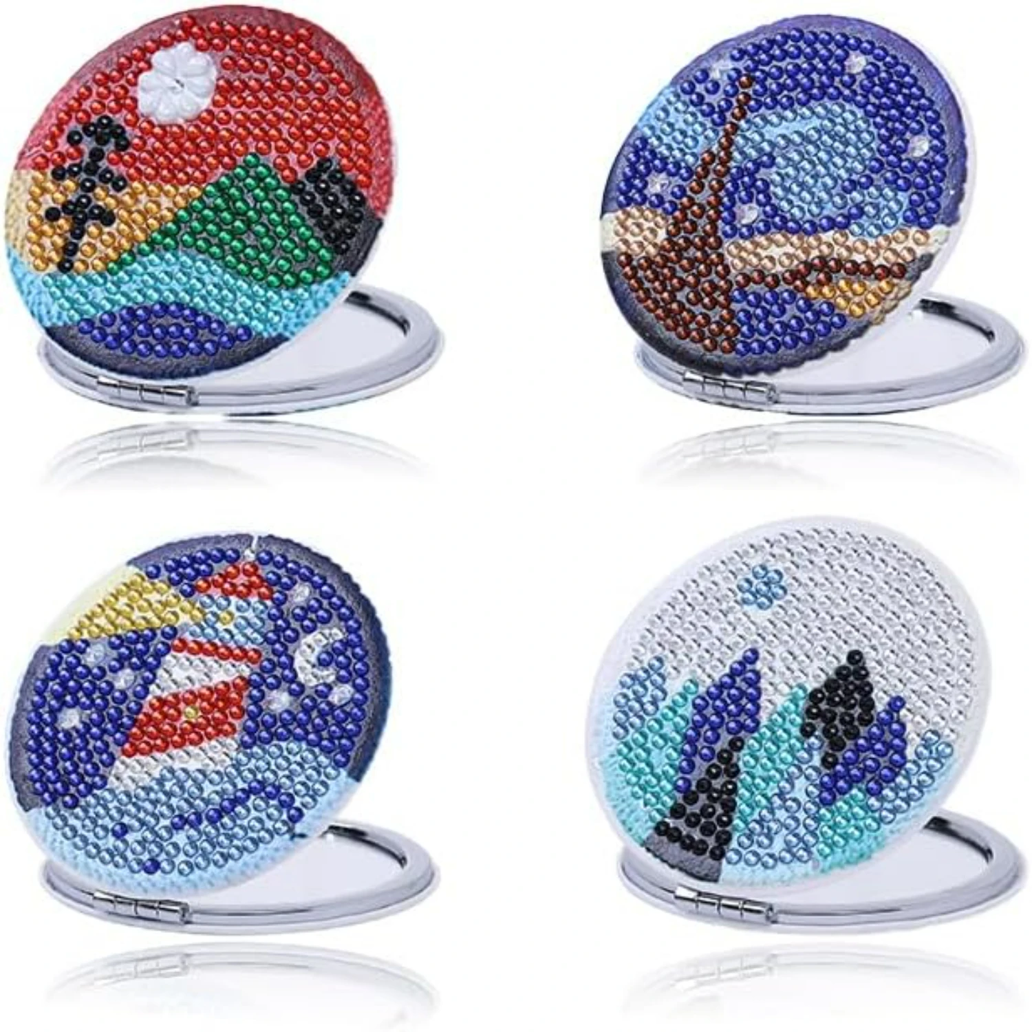 Элегантное компактное зеркало с ручной росписью для сенсорных входе — роскошное