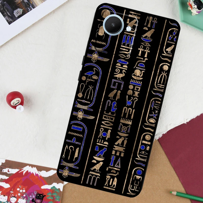 Древний египетский иероглиф для Realme 14 Pro Plus 13 10 11 12 GT 6 5 6T GT7 C61 C55 C53 C51 C21Y C25S C67 C75 Чехол