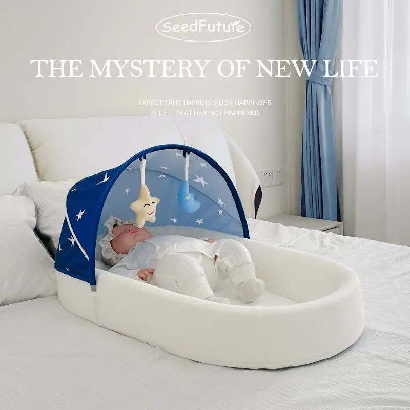 

Portable Travel Crib Multifunctional Foldable Crib with Mosquito Net Cradle Baby Sleeping Children's Bed