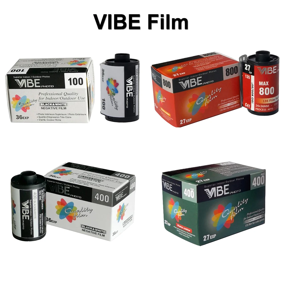 

VIBE Max 800/VIBE Max 400 цветная пленка VIBE 100/400 черно-белая 135 отрицательная пленка 27EXP/Roll для камеры 501F