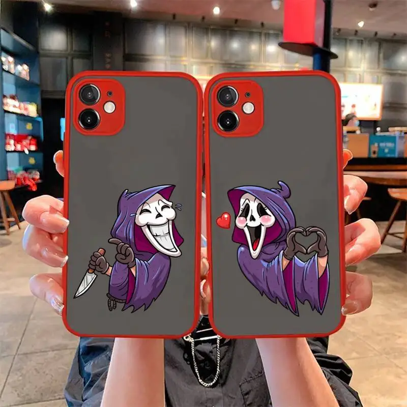 

Scream Phone Case for iPhone X XR XS 7 8 Plus 11 12 13 pro MAX 13mini Translucent Matte Case
