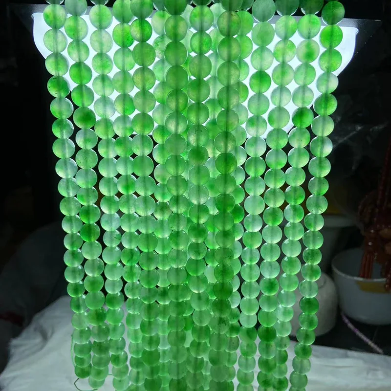 

6/8/10/12/14mm Grade A Green Jades Round Stone Bead For Jewelry Making Diy Necklace Earring Bracelet Charms Pendant Accessories