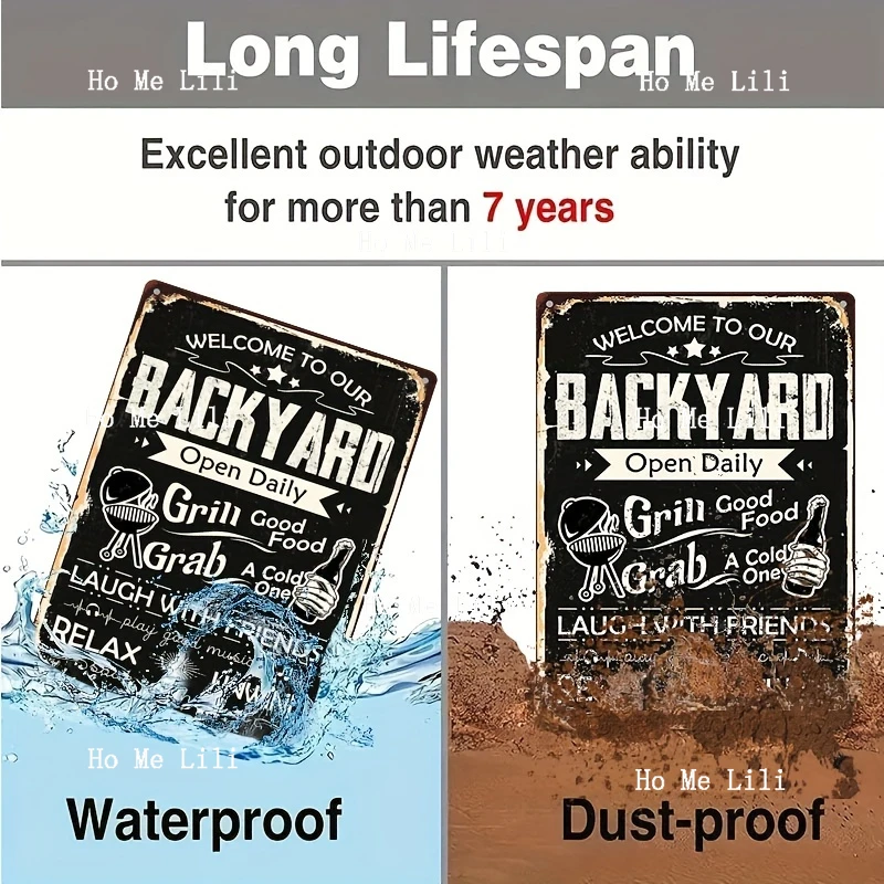 Металлическая табличка &quotWelcome To Our Backyard Grill&quot