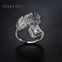 creative new leaf shaped diamond rings engagement banquet exquisite jewelry