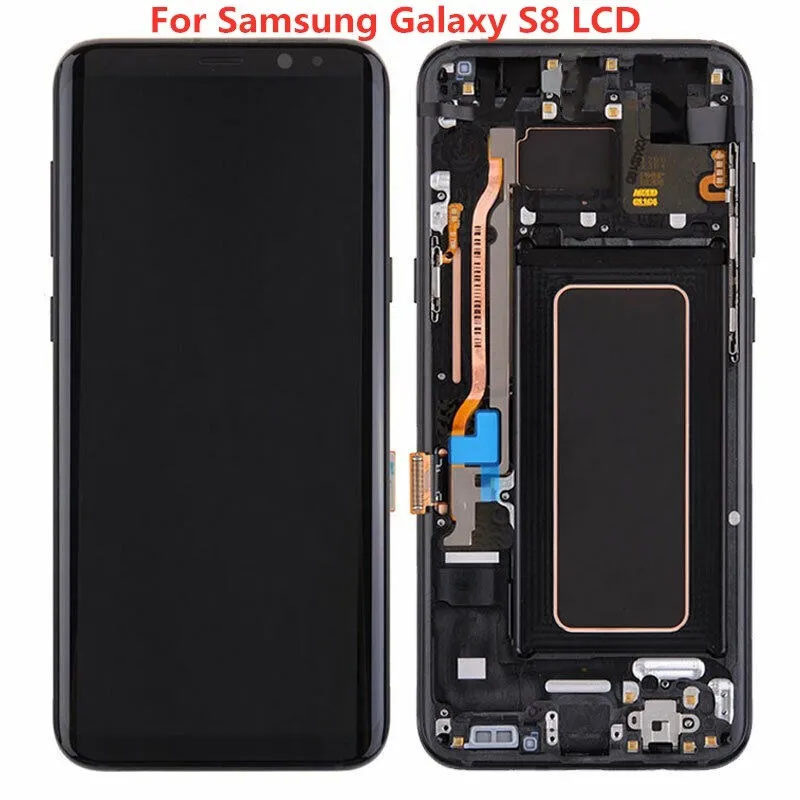 ЖК-дисплей с рамкой для Samsung Galaxy S8 G950 G950F G950U сенсорный экран в сборе линиями или