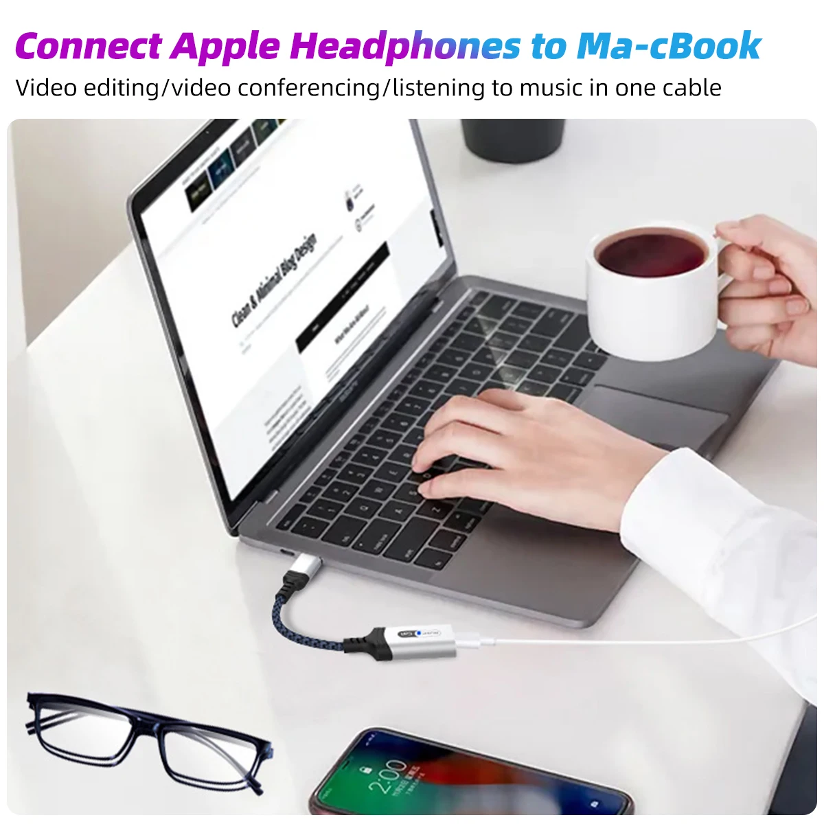 Type C To Lightning Audio Adapter for iPad Pro Air 2022 Air 4 7 8 MacBook Air USB C To for IOS Headphone Converter Adapter Cable