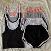 f girls short sets womens summer loose new fashion two pieces simple ins students daily sexy soft clothing chic fit korean style