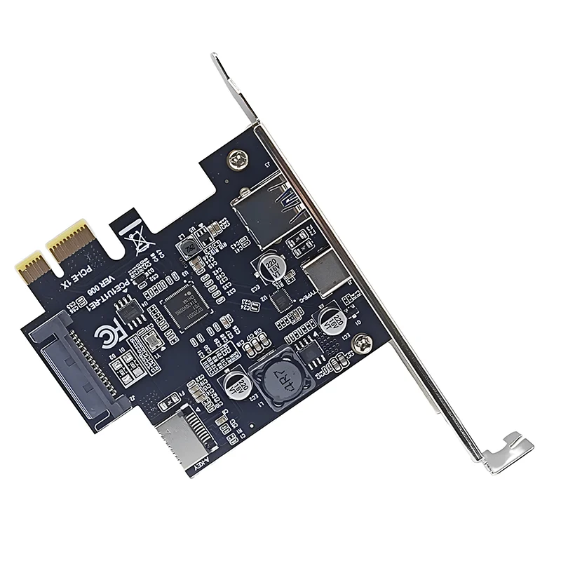 Карта расширения PCIE USB 3.0 + Type C Type-E Riser Card PCI Express X1 USB3.2 GEN1 5G NEC 720201 Чип-контроллер с