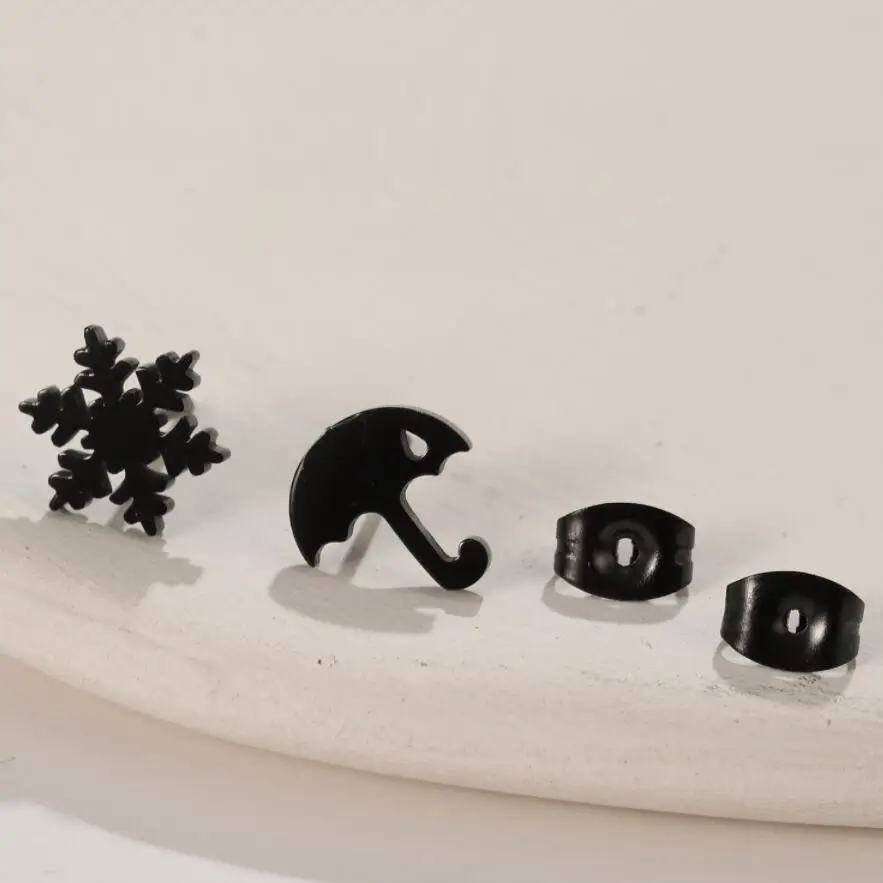 Маленькие серьги Shuangshuo из нержавеющей стали Рождественская Асимметричная