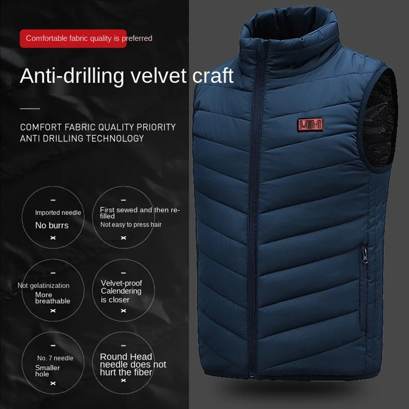 

11PCS Dual Control USB Heated Jacket Intelligent Heating Thermal Warm Clothes Winter Heated Vest Fashion Men Women Graphene Coat