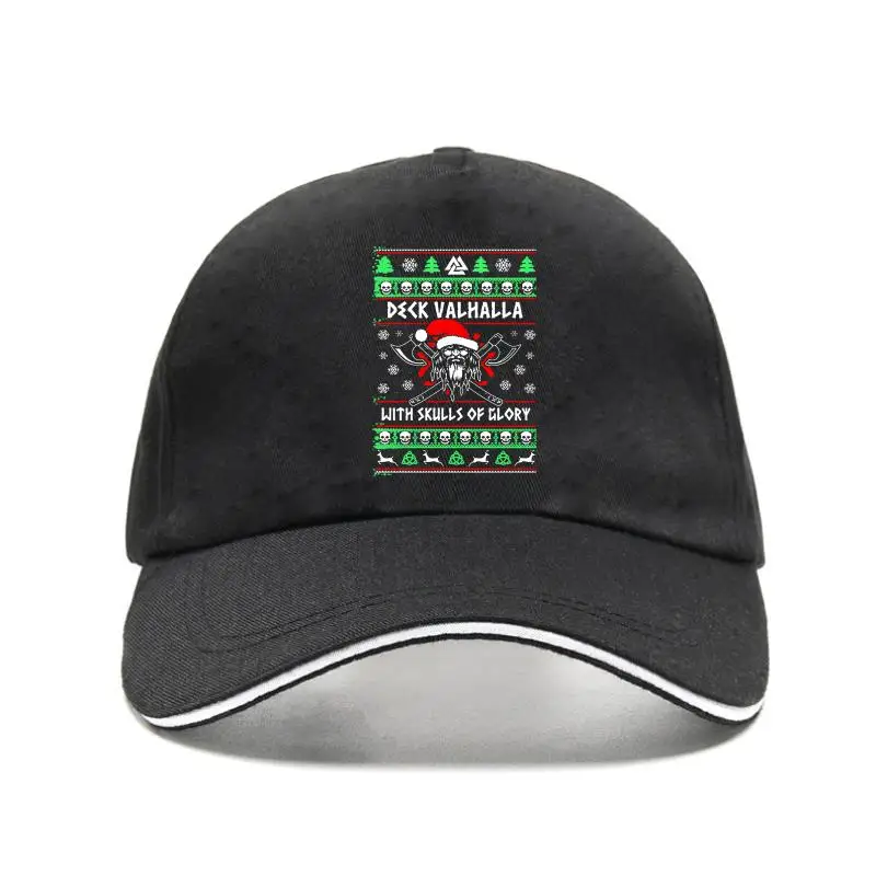 

Men Bill Hat Deck The Hall With Skulls And Bodies Viking Christmas Sweater Women Baseball Cap