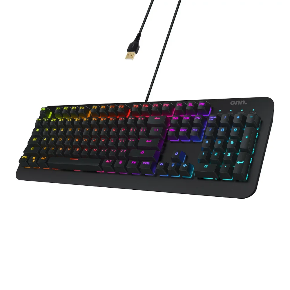 Gaming Mechanical Keyboard with Blue Switches, Adjustable 16.8M LED Lighting RG Keyboard