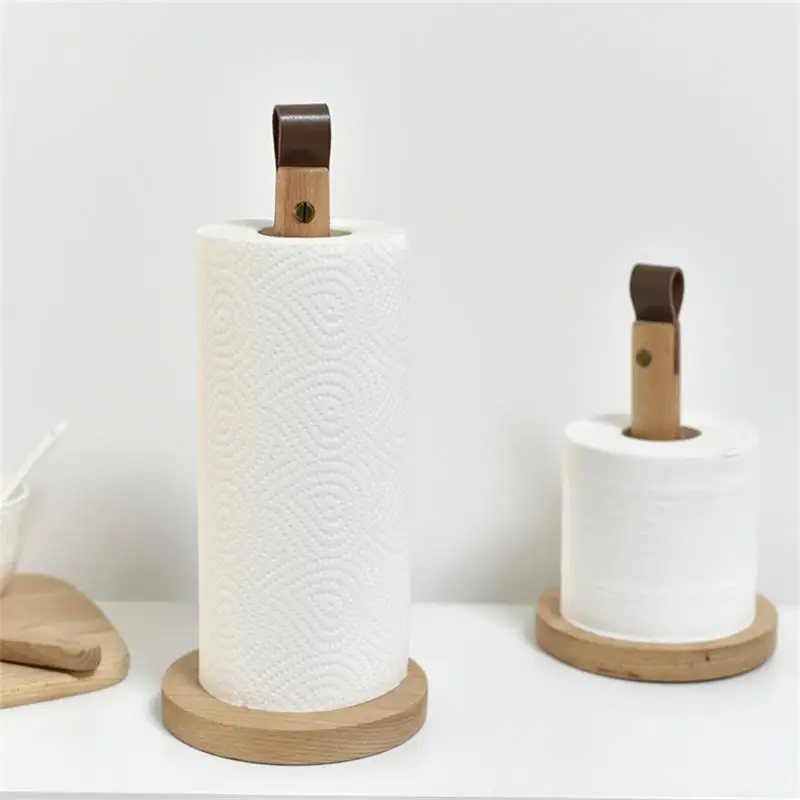 

Кухонный деревянный держатель для бумажных полотенец в рулонах, вертикальная подставка для полотенец в ванной комнате, подставка для хранения кухонного туалета, аксессуары